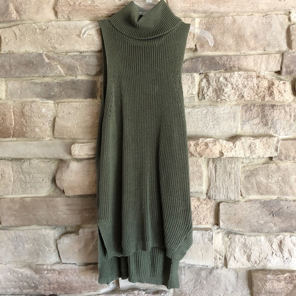 Olive knit sweater dress
